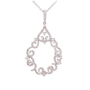 KC Designs 14K White Gold Diamond Pendant Necklace